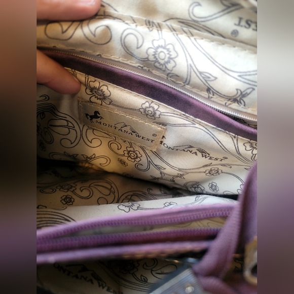 Montana West Beautifully Embossed Burgundy/Red Wine Western Handbag - Picture 14 of 15